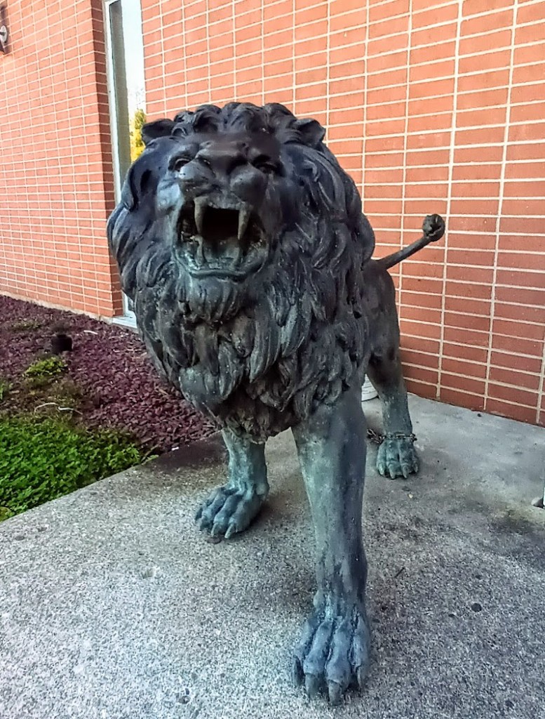 A bronze lion