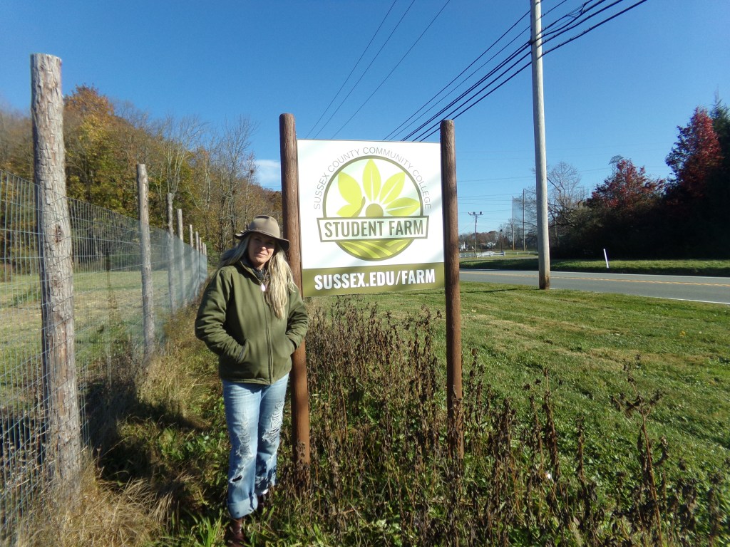 A woman at a farm
